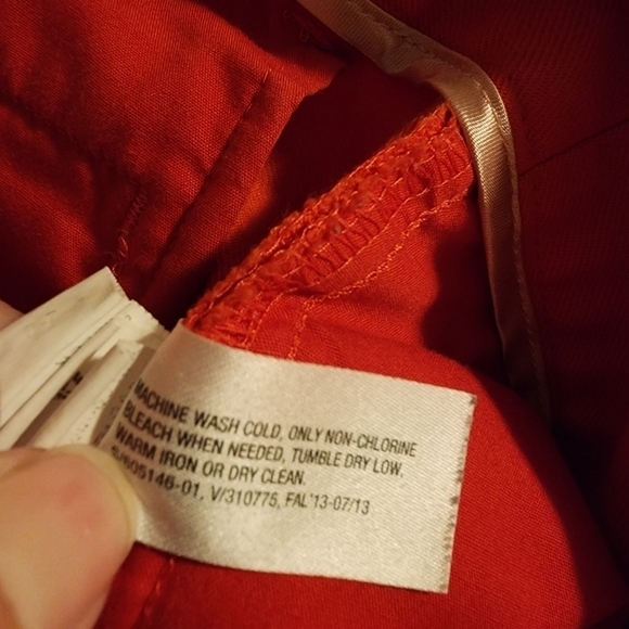 Gap Slim Cropped Coral Colored Pants Women's 6 Stretch Spring Summer Midi EUC - Picture 5 of 5